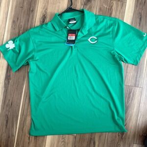 NWT Cincinnati Reds Nike Golf St Patrick's Day Dri-FIT Polo Shirt Men's Large